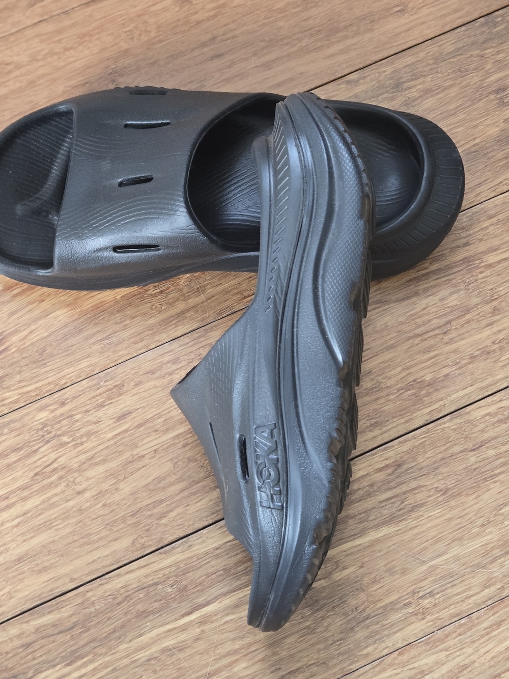 Hoka Ora Recovery Slide 3 Black Slip-On Thick Cushioned Women's Sandals Size W6